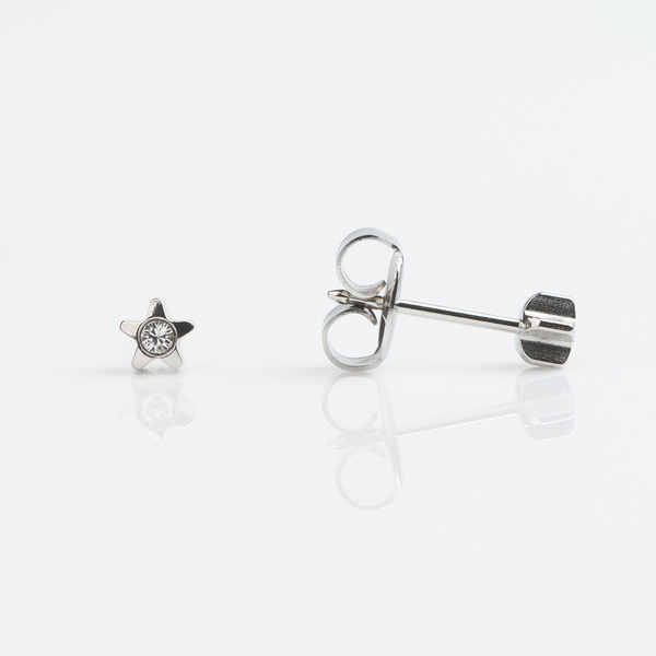 Tiny Tips Earrings - 4mm Starlite April Crystal