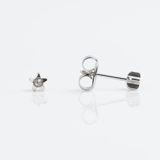 Tiny Tips Earrings - 4mm Starlite April Crystal