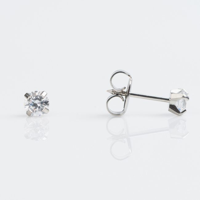 Tiny Tips Earrings - 4mm Tiffany Cubic Zirconia