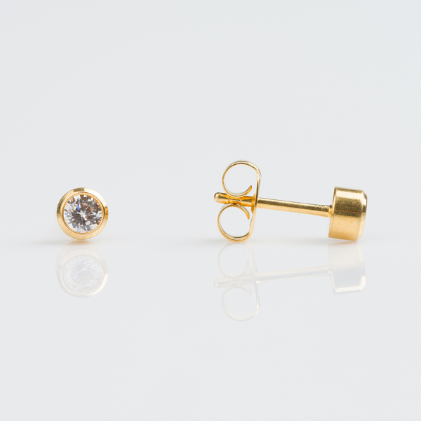 Tiny Tips Earrings - 3mm Gold Plated Tiffany