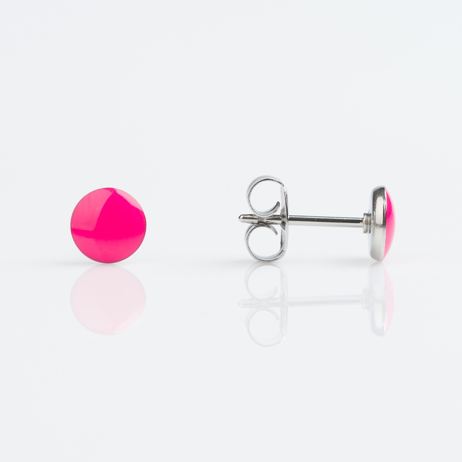 Tiny Tips Earrings - 5mm Novelty Neon Hot Pink
