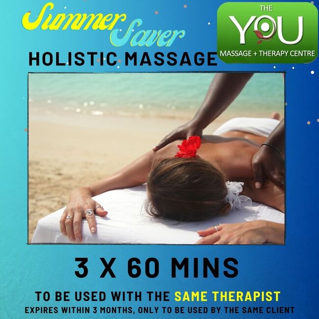 Summer Saver 3x60 mins Holistic Massage with SENIOR therapist  