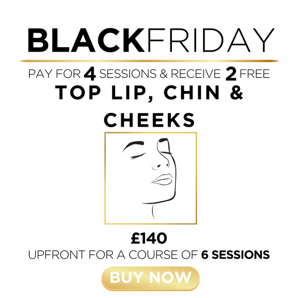 a) Top Lip, Chin & Cheeks – 2 FREE Sessions!