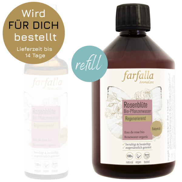Rosenblüte, Bio-Pflanzenwasser, regenerierend, Toner, REFILL 500 ml
