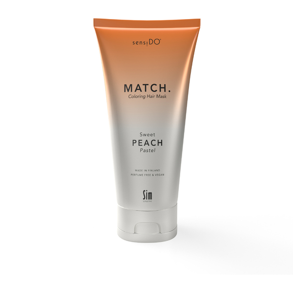 Match coloring hair mask peach