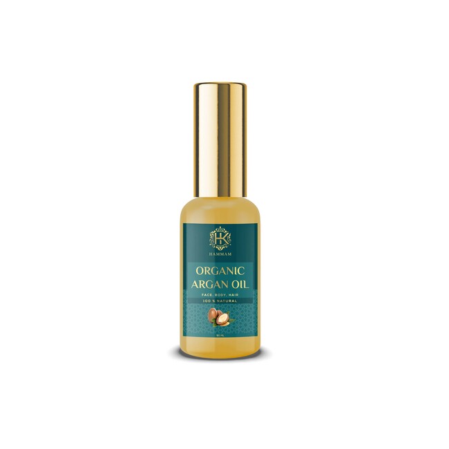 HK Organic Unroasted Argan Oil in black bottle