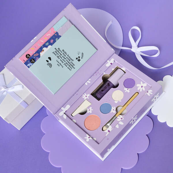 Nancy Purple Natural Pressed Powder Kids Makeup Palette Kit