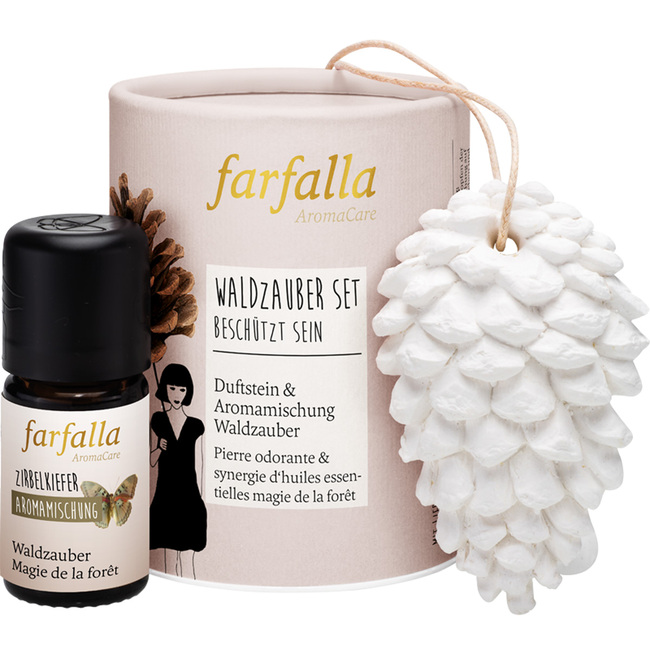    🎁 Waldzauber Set, Geschenkset, beschützt sein, Aromamischung und Duftstein