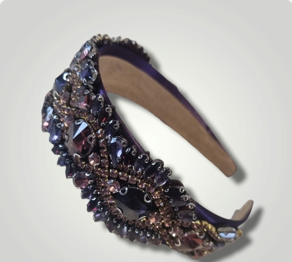 Luxury purple rhinestone hairband
