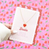 Bestie necklace on greeting card