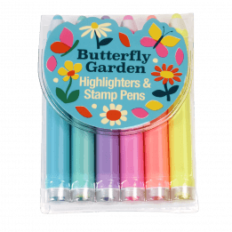 Butterfly Garden Highlighters & Stamp Pens (Set Of Six)