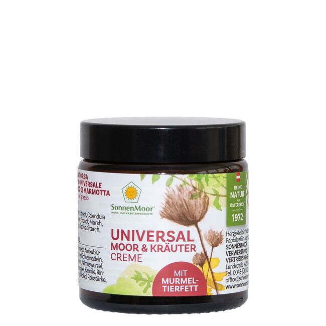 Universal Moor- und Kräutercreme mit Murmeltierfett, SonnenMoor Creme, Hautsalbe, 90 g