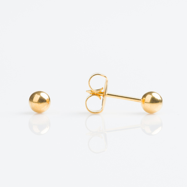 Sensitive Earrings - 4mm Gold Plated Ball