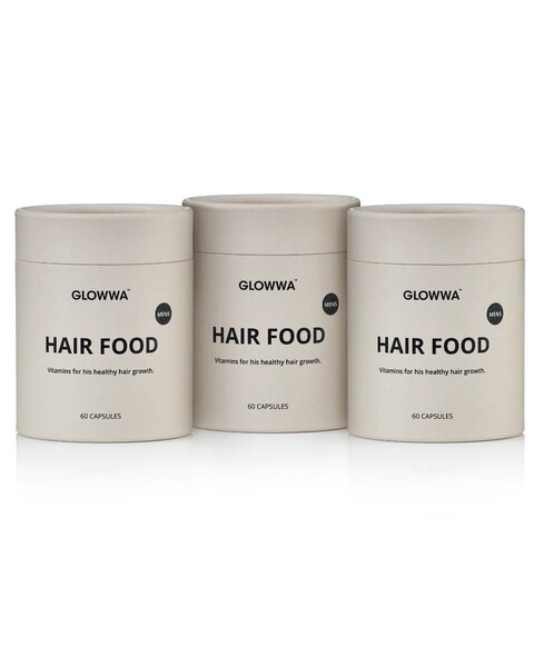 Glowwa  Hair Food Mens  Bundle 3 Month Supply