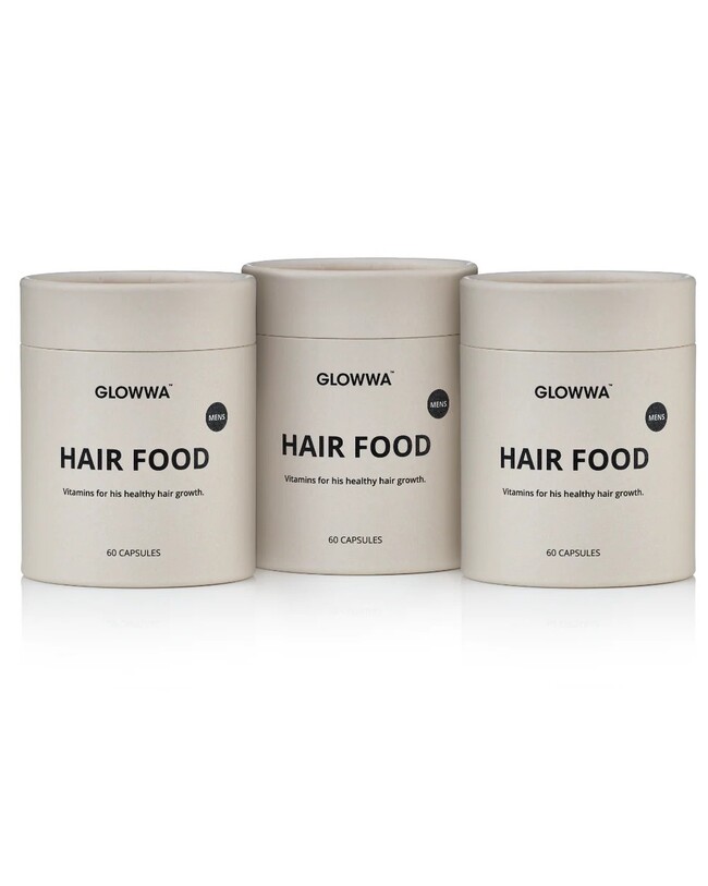 Glowwa  Hair Food Mens  Bundle 3 Month Supply