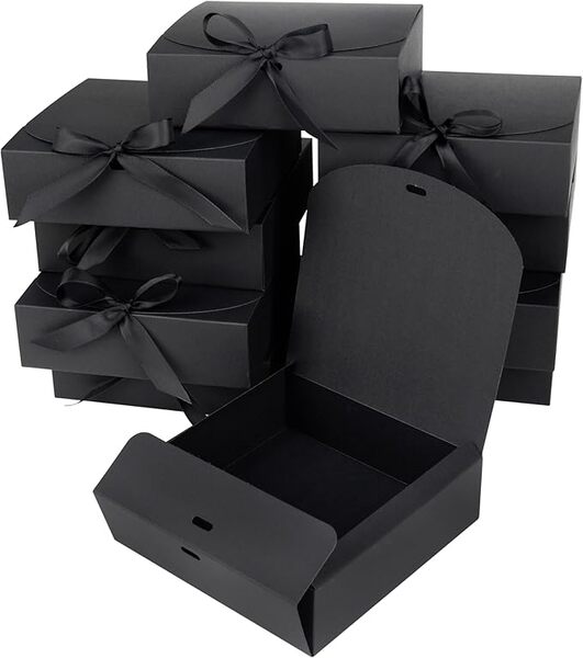 Black Gift Box with Ribbon
