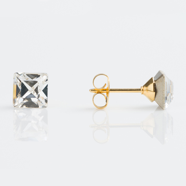 Sensitive Earrings - 6mm Gold Plated Square