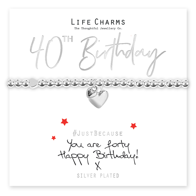 You Are 40 Heart Bracelet LC020BW-40