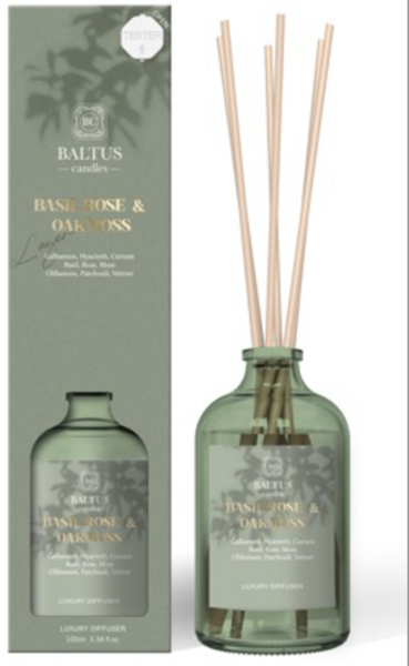 Luxe Reed Diffuser - Basil, Rose & Oakmoss