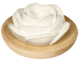 Duftstein Rose mit Holzteller