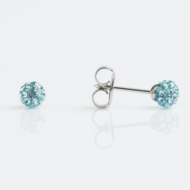 Sensitive Earrings - 4.5mm Fireball Aquamarine