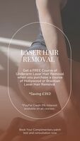 8x Sessions of Laser Hair Removal Brazilian & get 8x Session laser hair removal underarms FREE 
