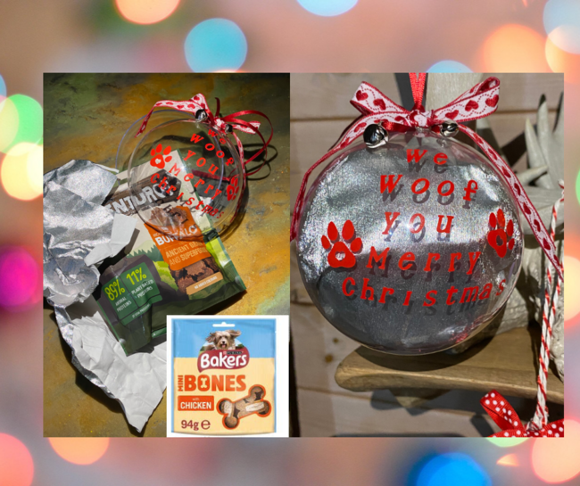 Woof Christmas Bauble ball