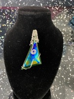 J Necklace Triangle green & dichroic