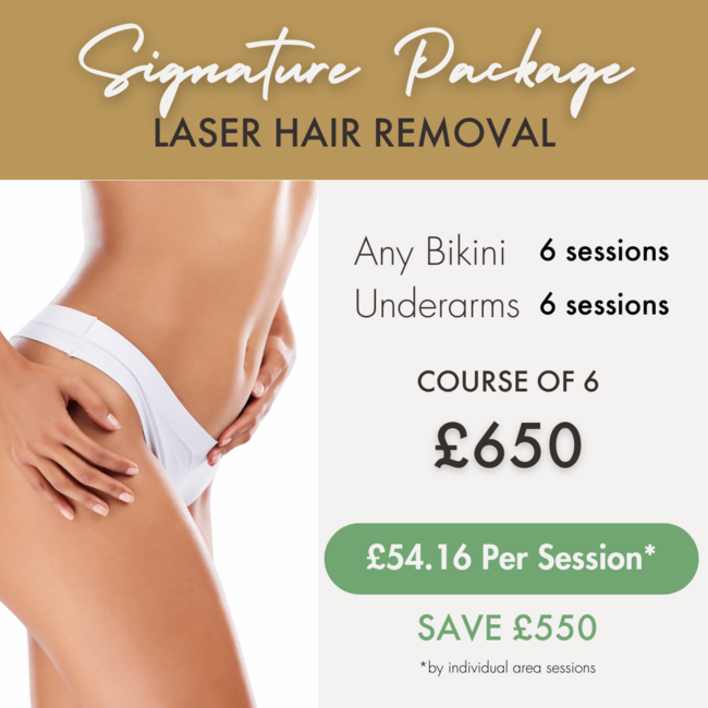 Women's LHR any Bikini & Underarms Signature Package