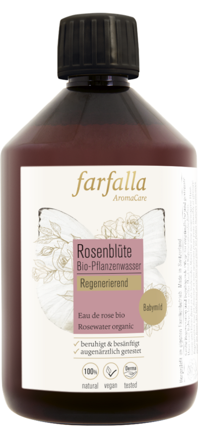 Rosenblüte, Bio-Pflanzenwasser, regenerierend, Toner, REFILL 500 ml