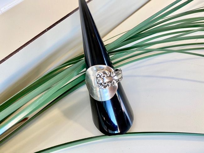 J sterling silver salt spoon ring 1
