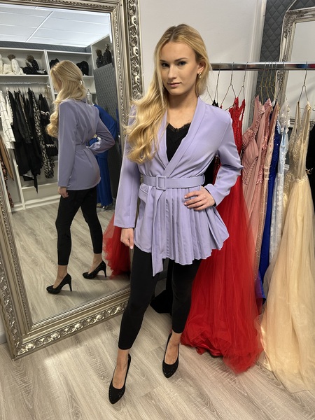 Blazer Kleid mit Gürtel Lila S/M