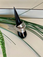 J Sterling silver spoon ring leaf design