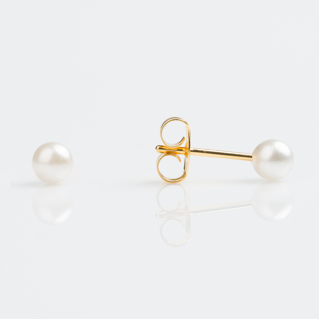 Sensitive Earrings - Gold Plated 4mm Pearl