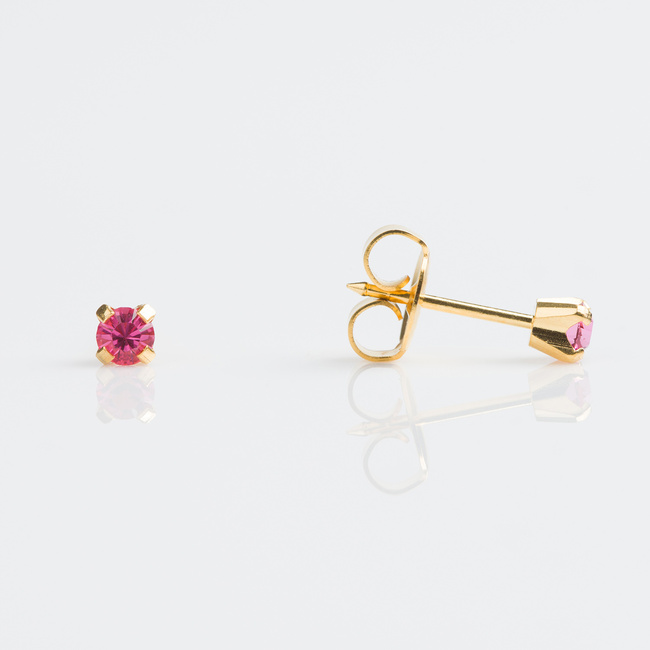 Tiny Tips Earrings - 3mm Gold Plated Oct Rose Tiffany 