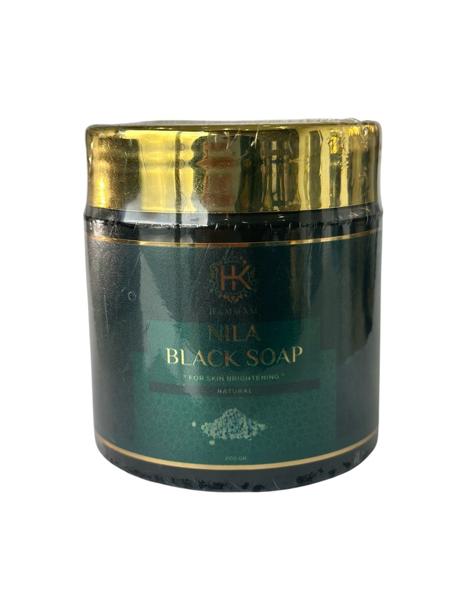 HK Black soap with Nila in jar