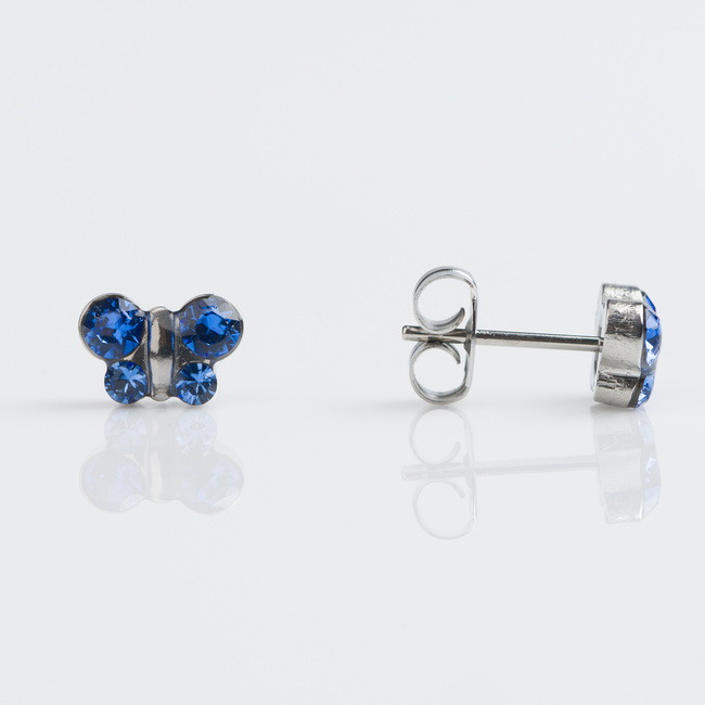 Sensitive Stainless Butterfly Earrings - Sep Sapphire