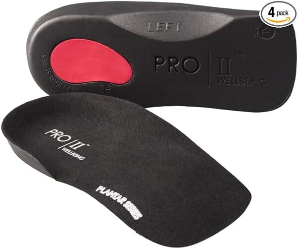 PRO 11 WELLBEING 1 Pair of Slim Fit Orthotic Insoles with Heel Pad for Plantar Fasciitis - SIZE 5/6.5 SMALL 