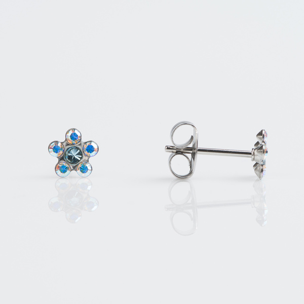 Sensitive Earrings - Aquamarine Daisy AB Crystal