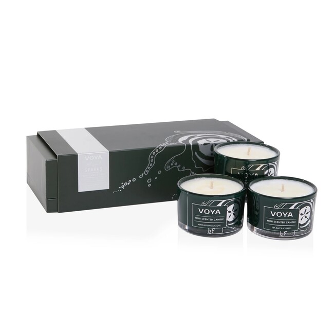 VOYA  Blissful Sparks Mini Candle Trio Gift Set