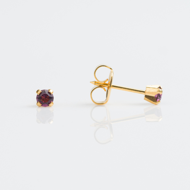 Tiny Tips Earrings - 3mm February Amethyst Tiffany