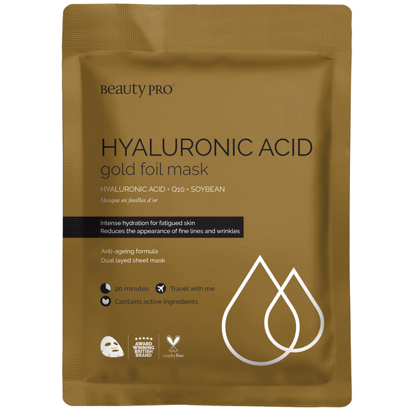 BeautyPro Hyaluronic Acid Gold Foil Mask