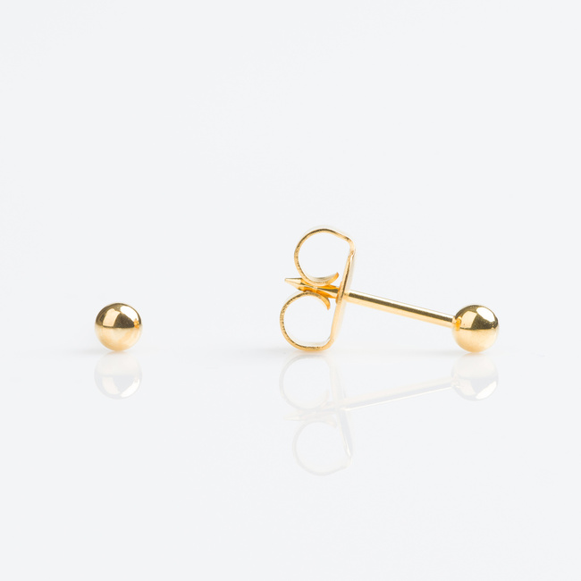 Tiny Tips Earrings - 3mm Gold Plated Ball