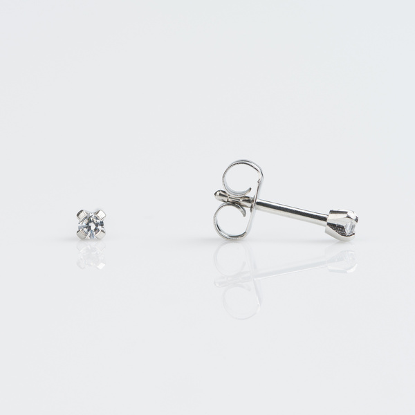 Tiny Tips Earrings - 2mm Tiffany Cubic Zirconia