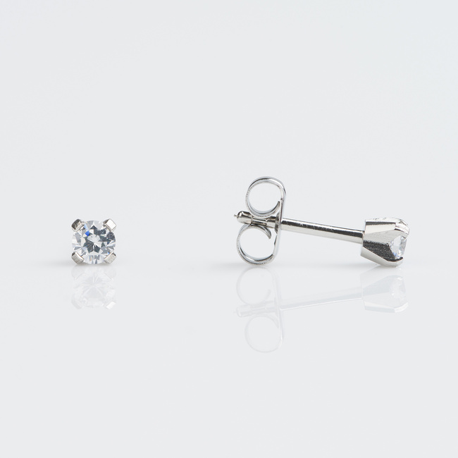 Tiny Tips Earrings - 3mm Tiffany Cubic Zirconia