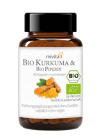 Bio Kurkuma mit schwarzem Bio Pfeffer (Piperin) [Nahrungsergänzungsmittel]