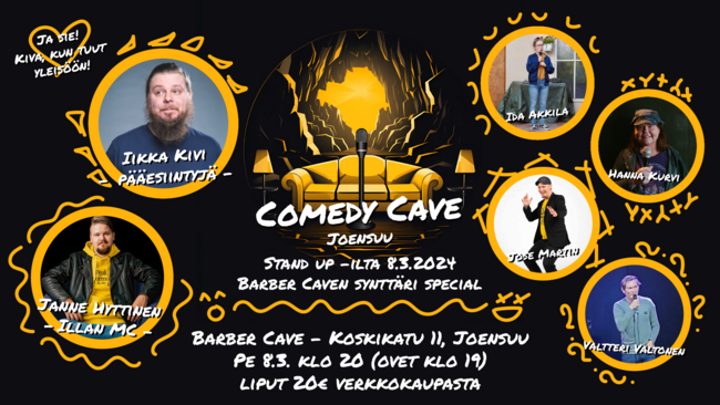 2024/03/08 Comedy Cave - Synttäri-special stand up -ilta 