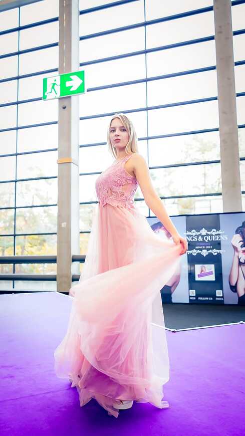Abendkleid Rosa mit Spitze S/M