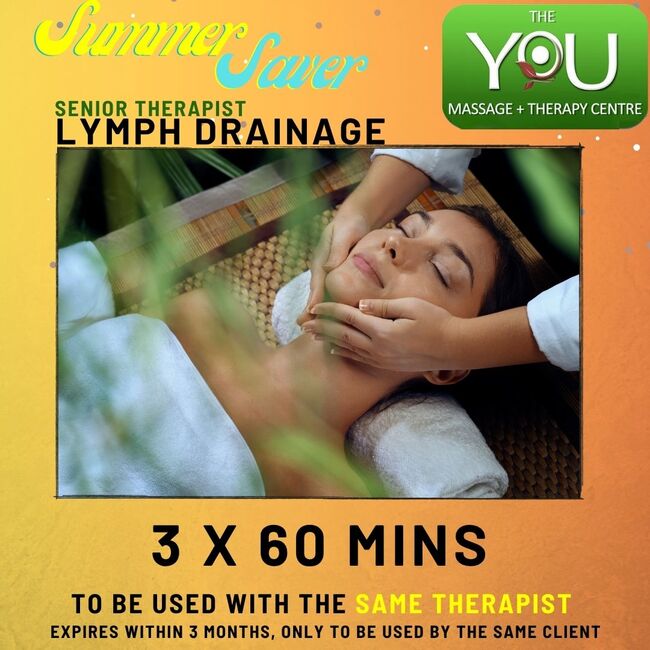 Summer Saver 3x60 mins Lymph drainage Massage with SENIOR therapist  