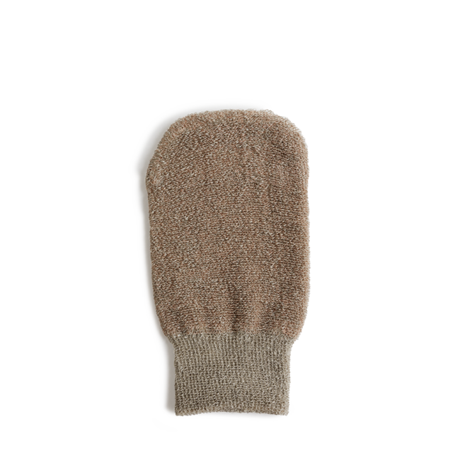 Peeling-Handschuh aus Leinen mit Kupfer
